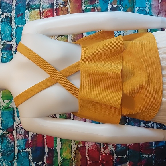 Madewell Texture Knit Sunshine Yellow Tank Top S Small - Picture 3 of 8